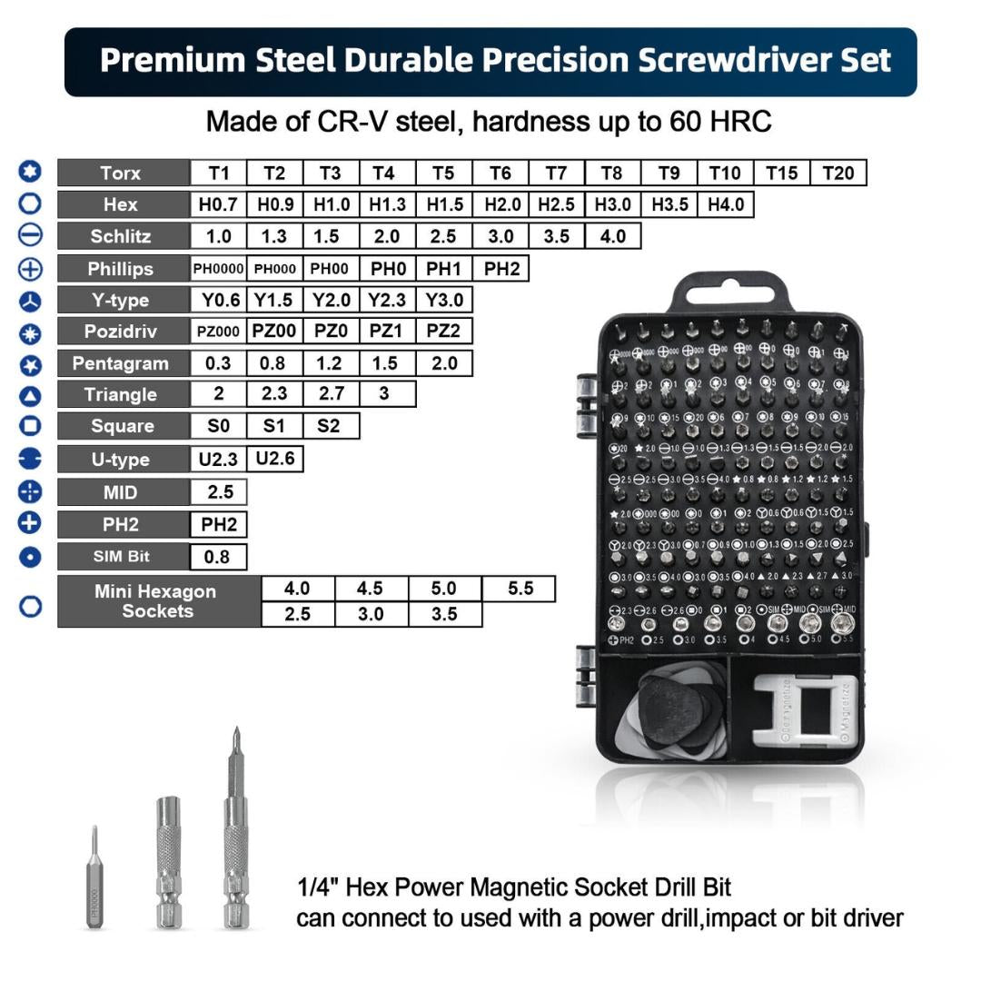 115-Piece Precision Screwdriver Kit