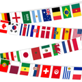 48-country world flags bunting banner strung across an event space