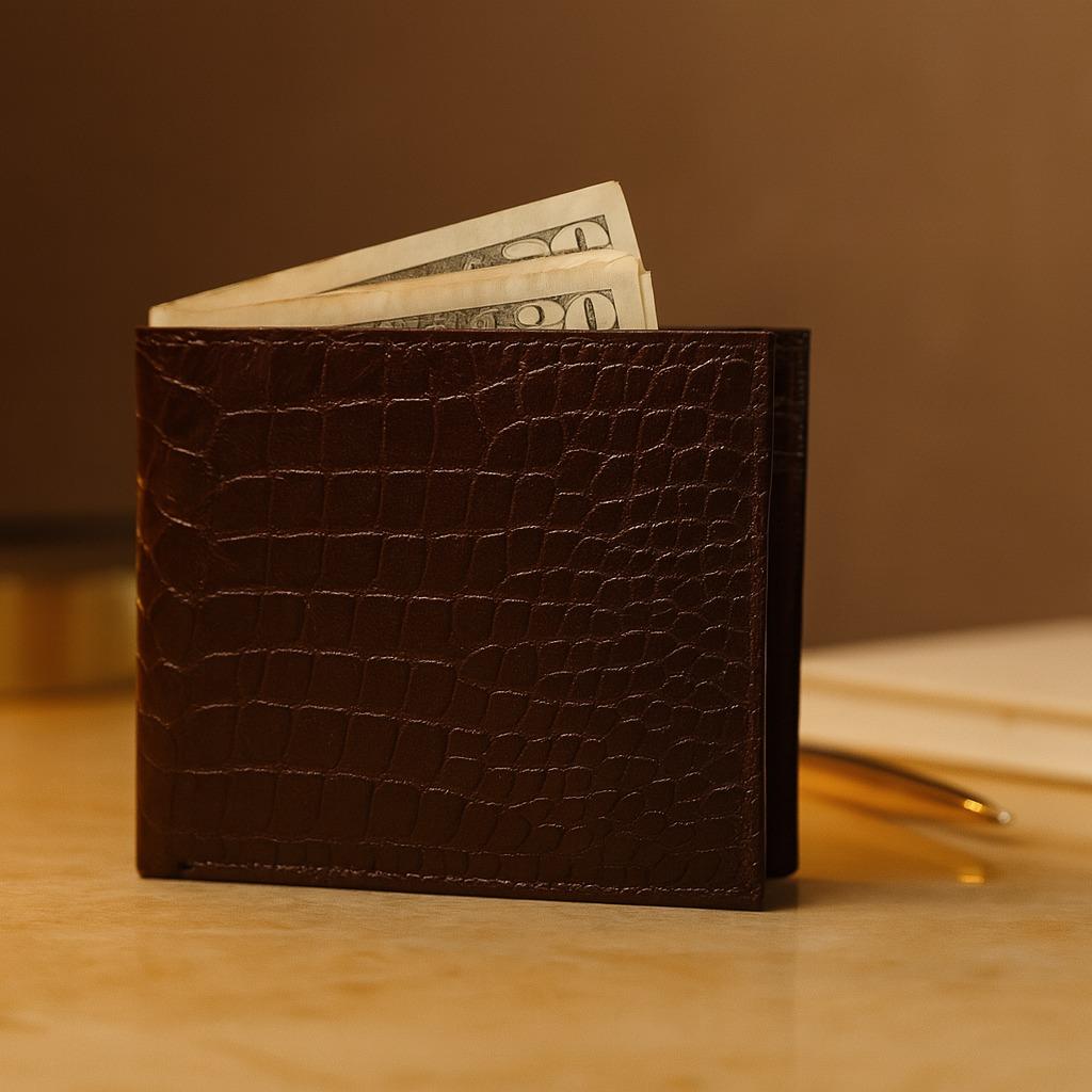 Slim men’s wallets in different colors with cash pocket image 5