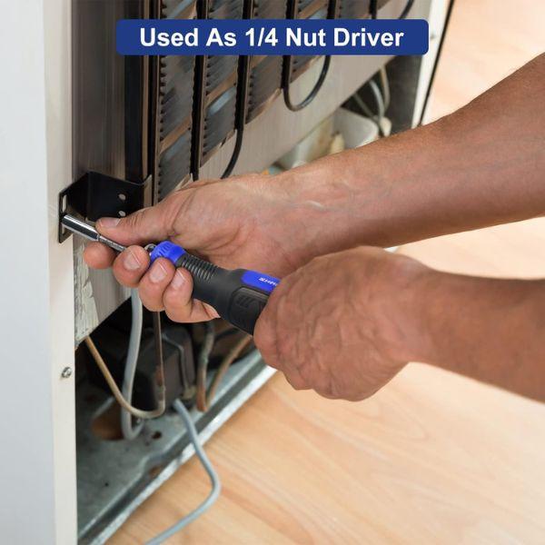 Multibit Screwdriver 13-in-1 Screw Driver Set Adjustable Extension Screwdriver Multitool All in One with Torx Security, Flat Head, Phillips, Hex, Square and 1/4 Nut Driver image 7