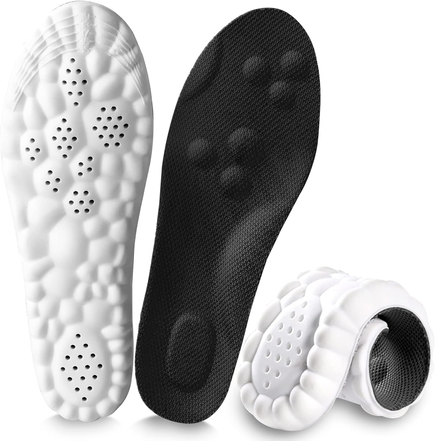1 Pair of 4D Memory Sponge Insoles with Shock Absorbing Function & Cushioning Technology for Enhanced Comfort