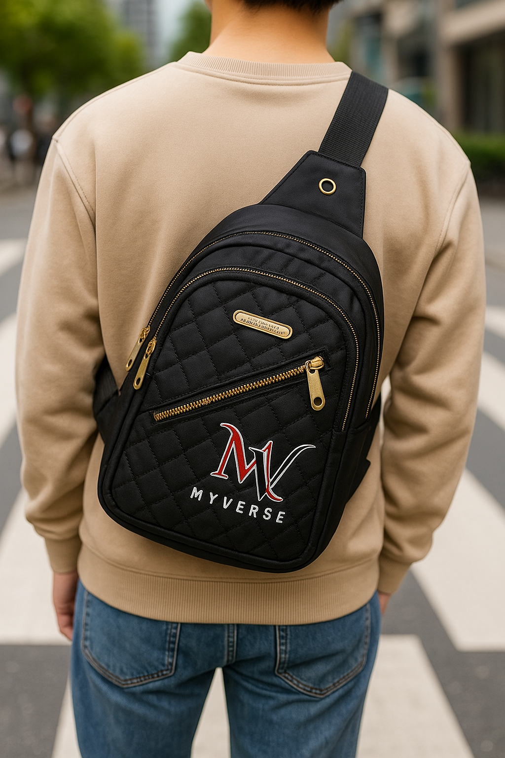 Quilted Water-Resistant Crossbody Bag