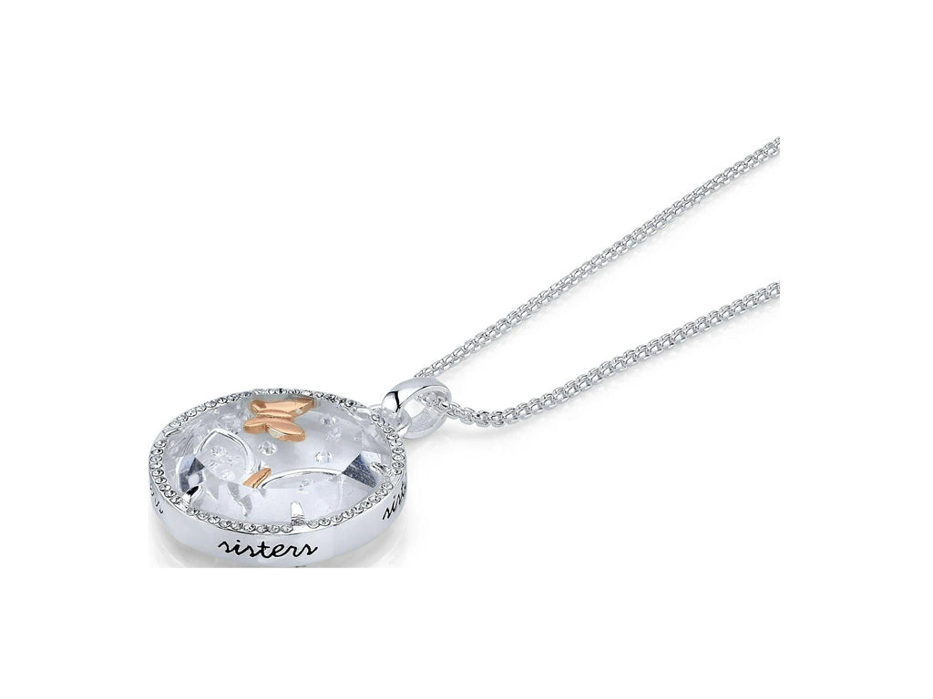 Butterfly Shaker Pendant Necklace: Cubic Zirconia, 14Kt Gold Flash Plated