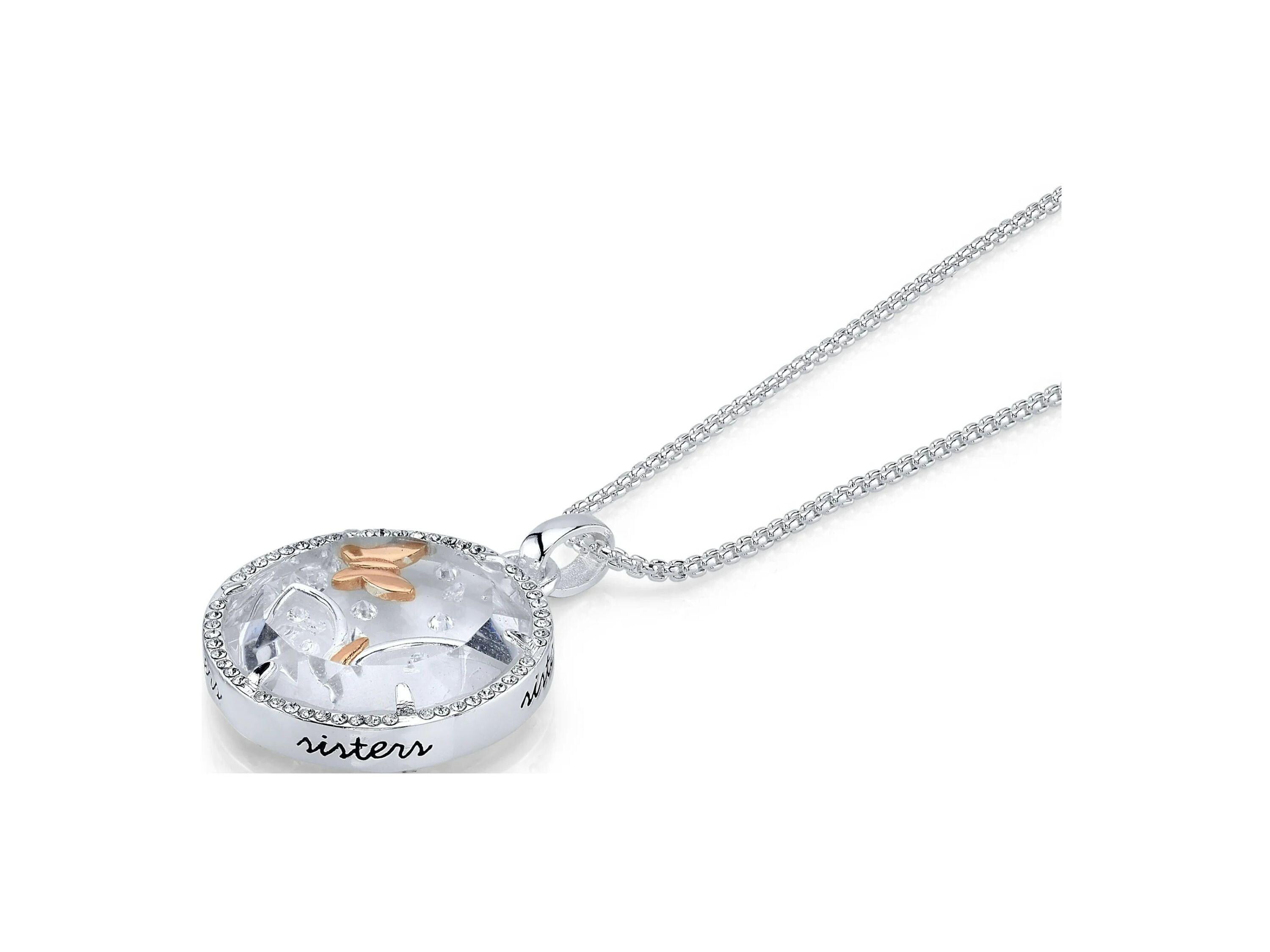 Butterfly Shaker Pendant Necklace: Cubic Zirconia, 14Kt Gold Flash Plated