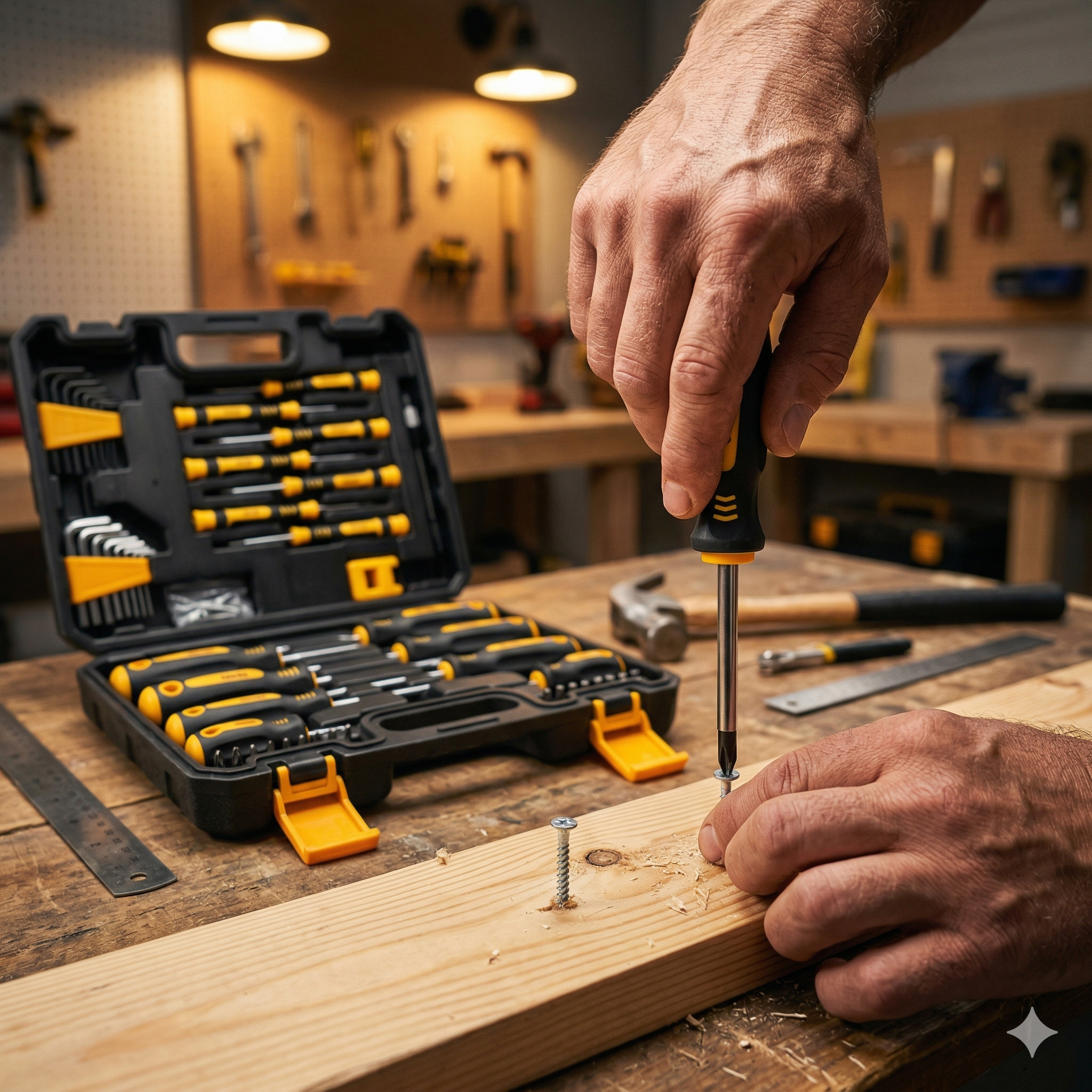 53-piece Magnetic Screwdrivers Set with Case,Phillips, Hex, Pozidriv,Torx and Precision Screwdriver Set, Magnetizer Demagnetizer Tools, Tools for Men.