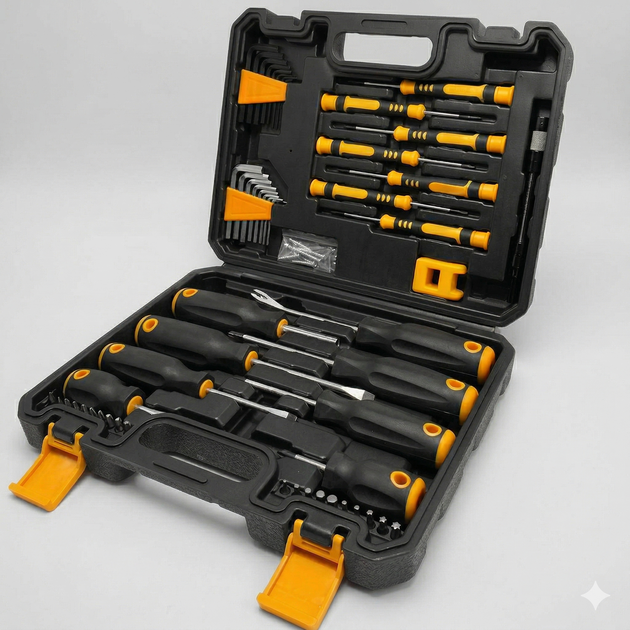 53-piece Magnetic Screwdrivers Set with Case,Phillips, Hex, Pozidriv,Torx and Precision Screwdriver Set, Magnetizer Demagnetizer Tools, Tools for Men.