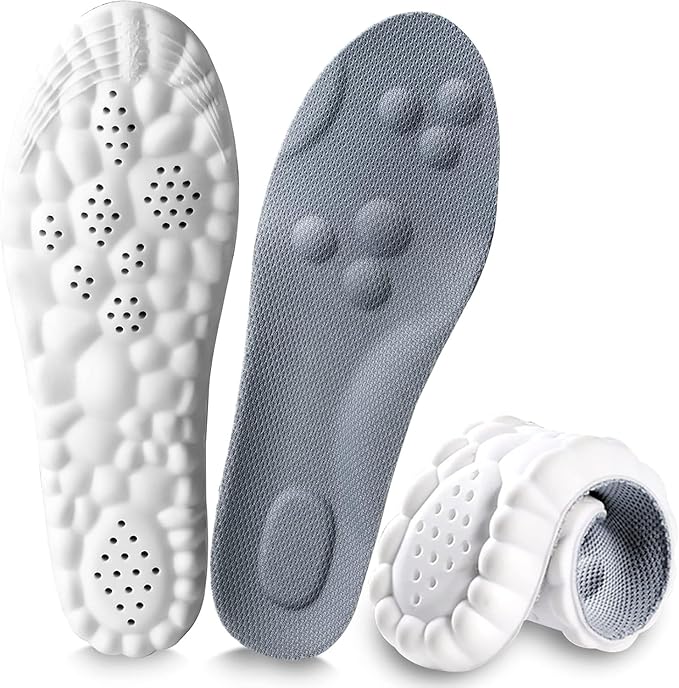 1 Pair of 4D Memory Sponge Insoles with Shock Absorbing Function & Cushioning Technology for Enhanced Comfort