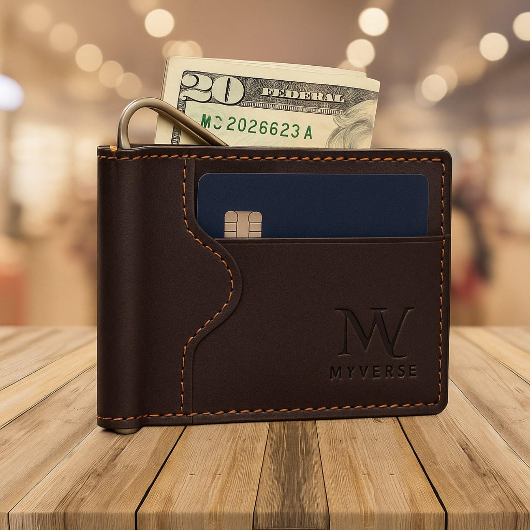 Handmade Full-Grain Leather Bifold Wallet: RFID Blocking, Engraved Gift
