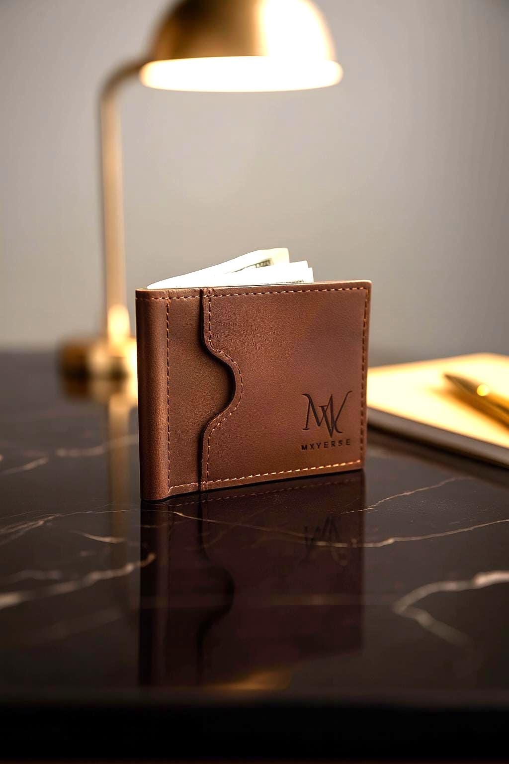 Handmade Full-Grain Leather Bifold Wallet: RFID Blocking, Engraved Gift