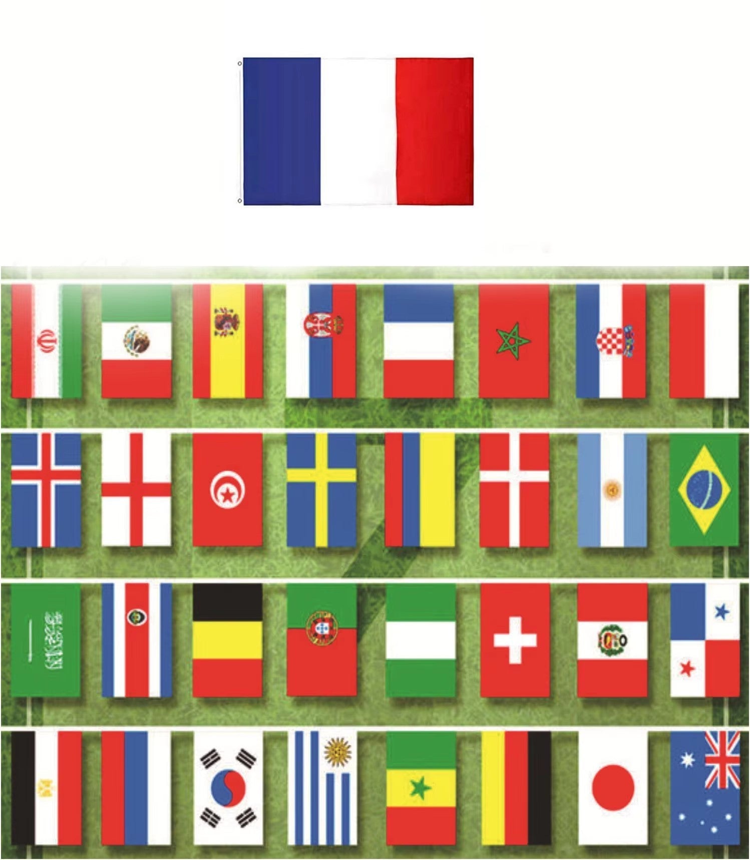 Polyester pennant flags close view