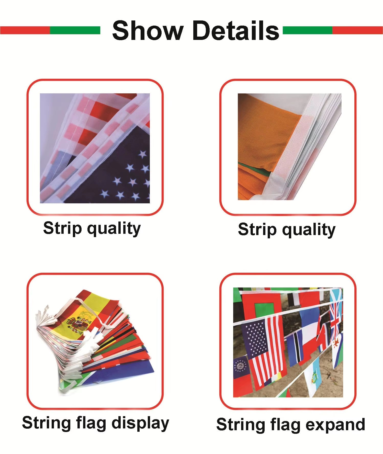International flags string pennant banner