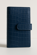 Women's Long Leather Wallet — Blue