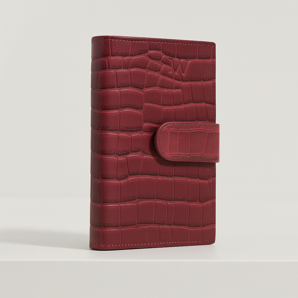 Women's Crocodile Texture Wallet — Burgundy