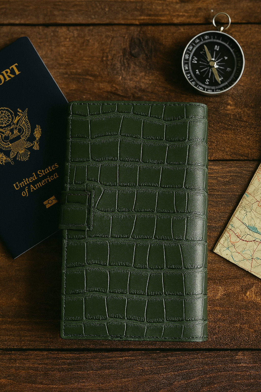 Women's Crocodile Texture Wallet — Green