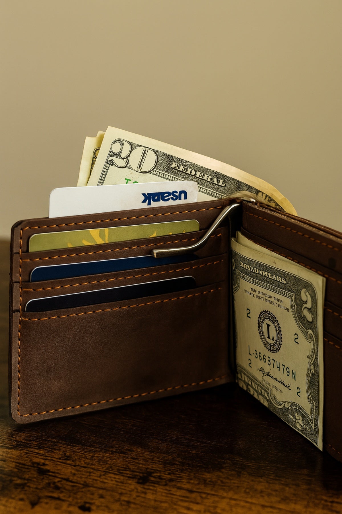 Men's Slim Wallet with Cash Pocket