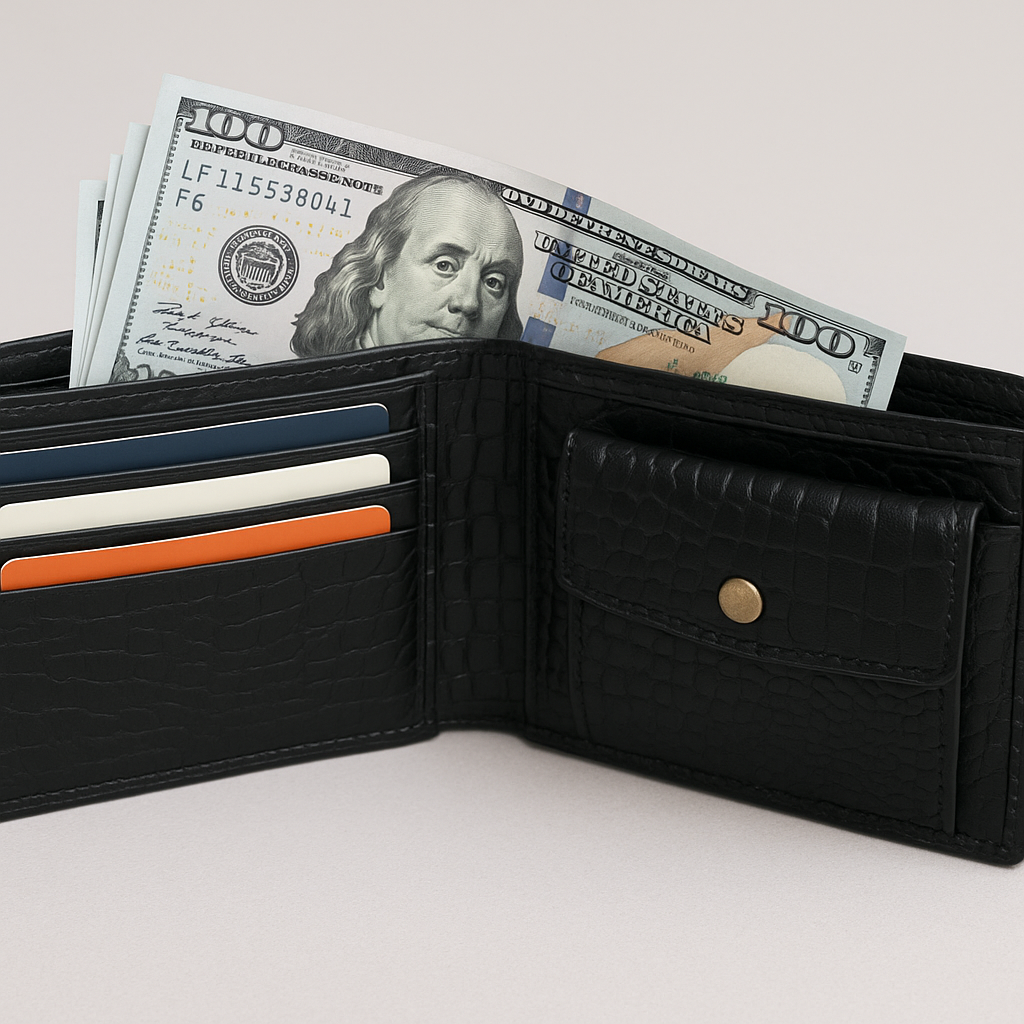 Men's Slim Wallet with Cash Pocket