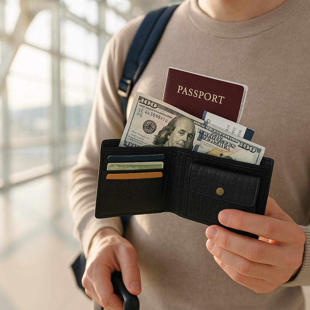 Men's Slim Wallet with Cash Pocket