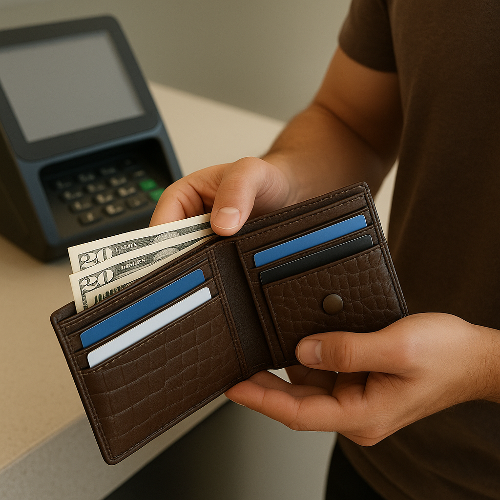 Men's Slim Wallet with Cash Pocket
