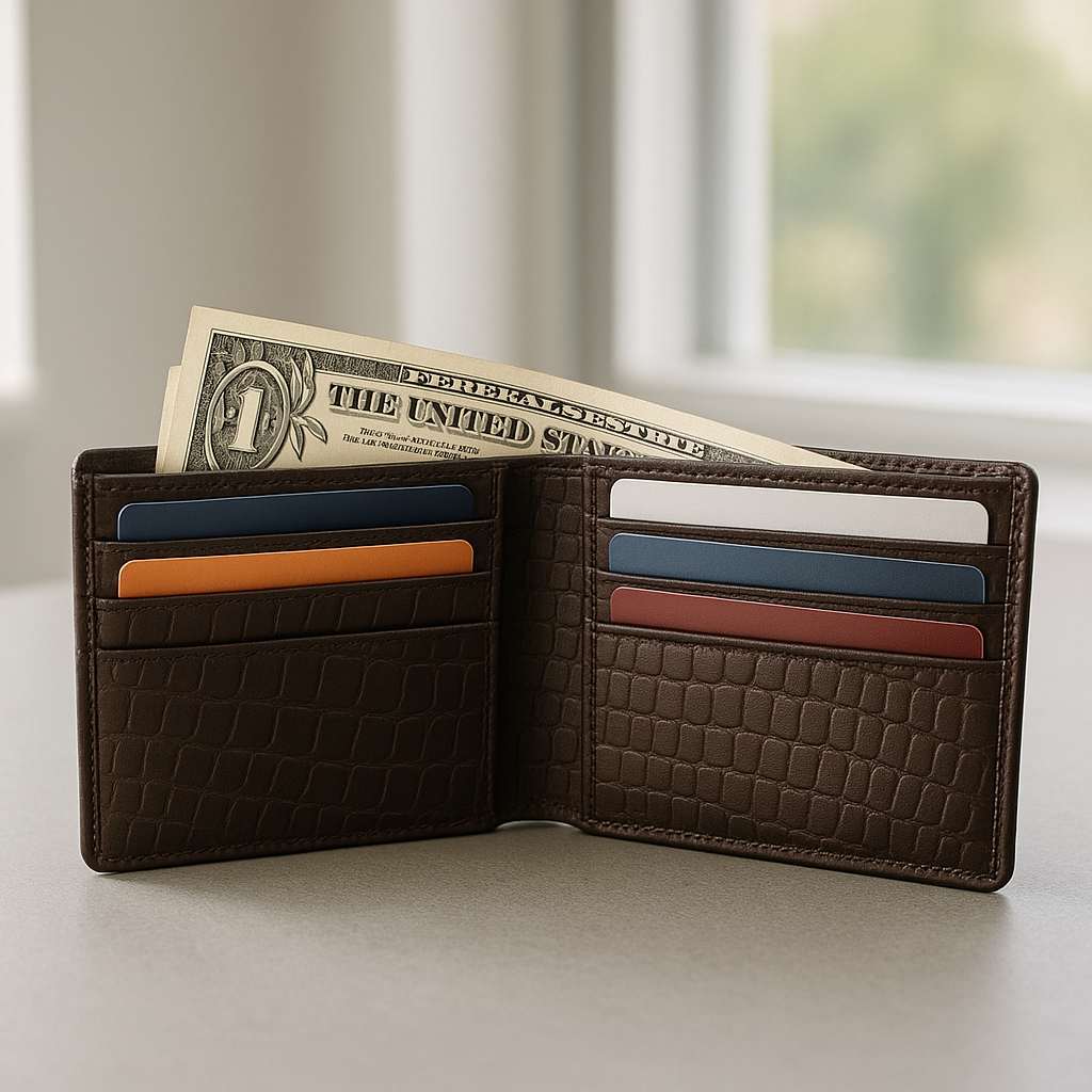 Men's Slim Wallet with Cash Pocket