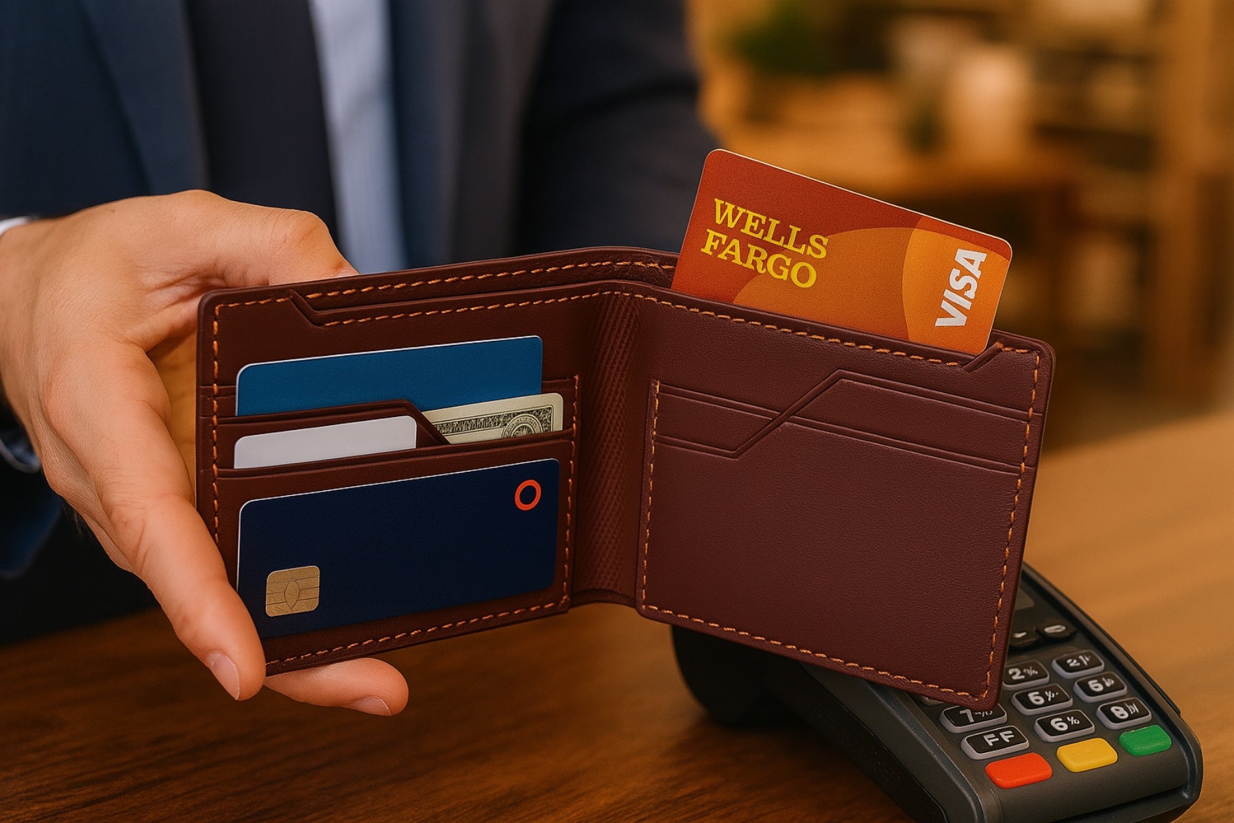 Men's Slim Wallet with Cash Pocket