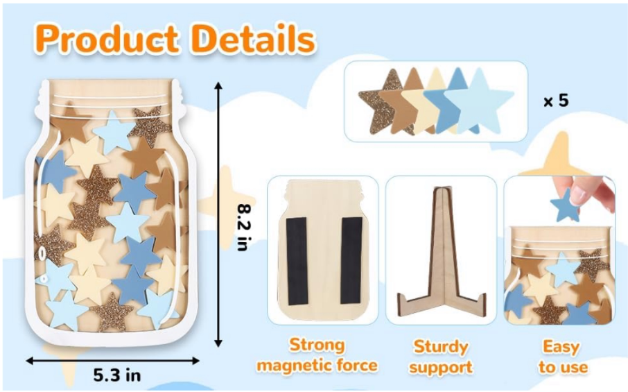 MYVERSE Magnetic Reward Chart Star 1 in use
