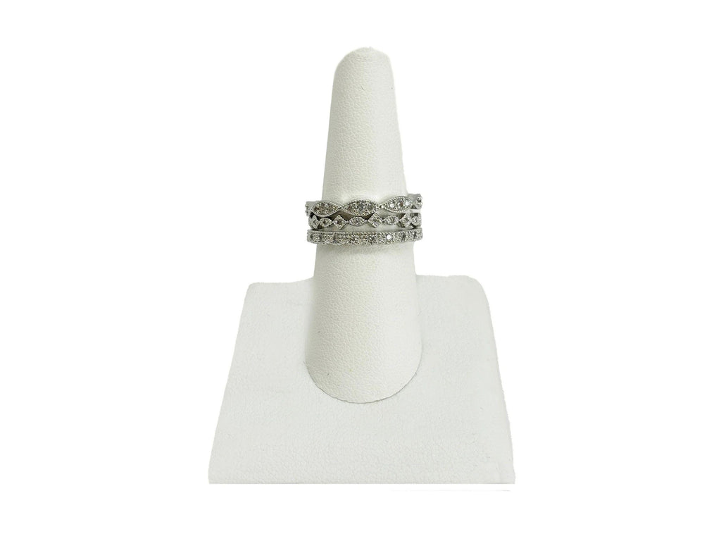 Women's AAA Cubic Zirconia Fine Silver Plate Ring Set in Size 8