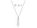 Women's Fine Silver Plated Cubic Zirconia Heart shape Necklace Earring Set