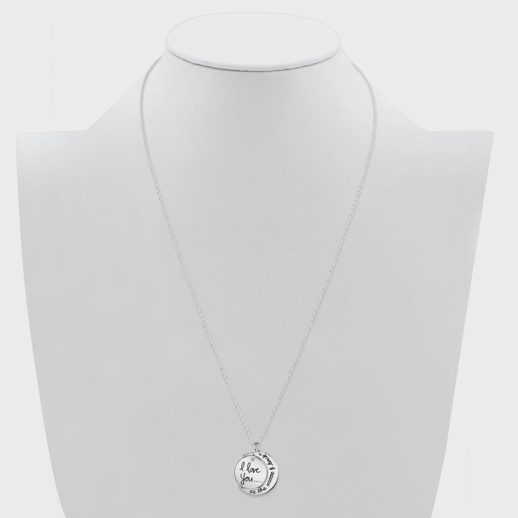 Women's Sterling Silver "I Love You to the Moon & Back" Pendant Necklace, 18"
